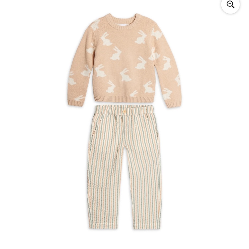 Wonder Nation Toddler Boys Easter Crewneck Sweater and Pants Outfit Set